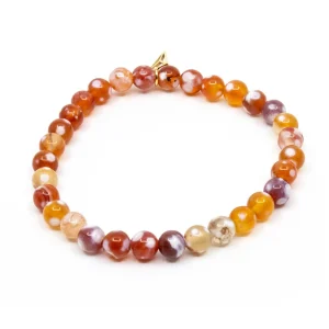 Fire Agate Armband Röd