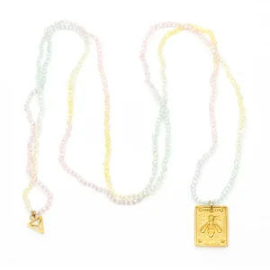 Bee Amulet Halsband Regnbåge