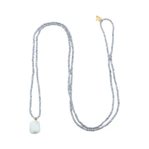Akvamarin Halsband 90cm Ljusblå