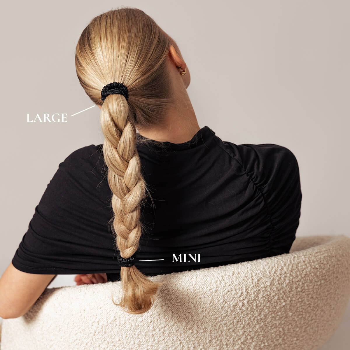 Sidenscrunchie Mini Svart - Bild 3