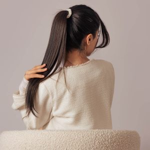 Sidenscrunchie Large Vit