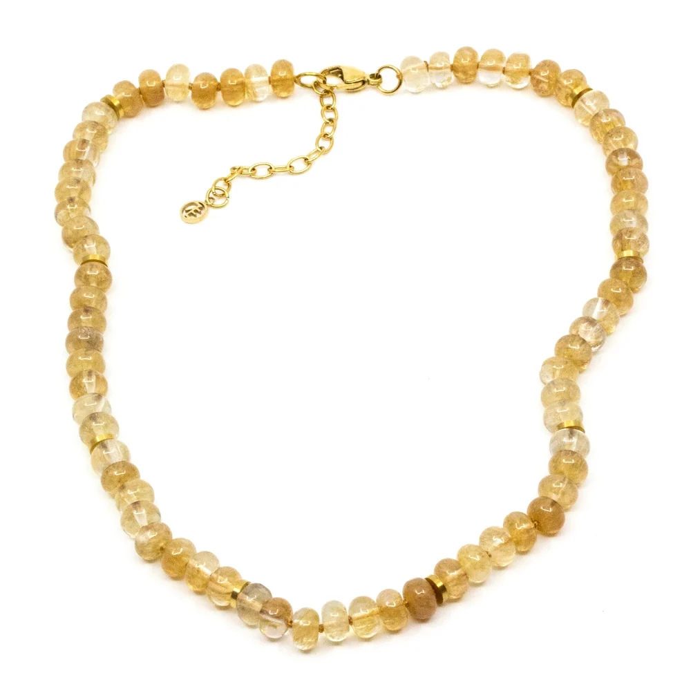 Chunky Gem Halsband Citrin