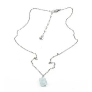 Akvamarin Halsband 45cm Silver