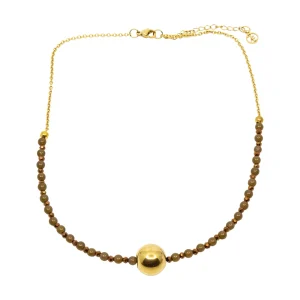 Ball Beads Halsband 42cm Brun