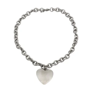 Sandy Big Heart Halsband Silver