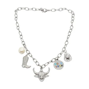 Modern Western Halsband 45cm Silver