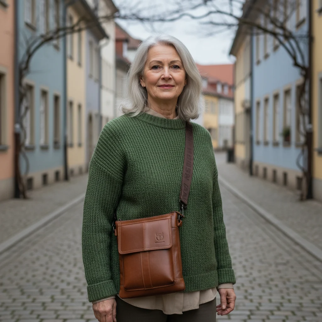 Anton läder axelväska - Bild 7